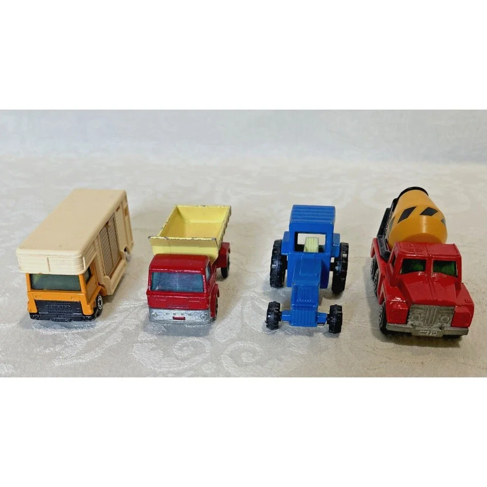 Vintage Matchbox Superfast Diecast Lot 4 Lesney England Tractor Cement Dump Trk